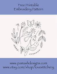 I'm always on the hunt for great hand embroidery patterns (see my previous lists), and one spot that consistently releases creative designs is dmc. Free Embroidery Pattern Blog Pam Ash Designs