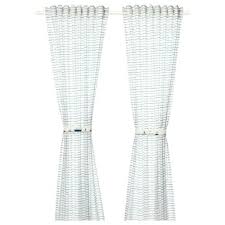 Vilmie Linje Curtains 1 Pair White Dark Gray Ikea Curtains With Blinds Wave Boat Curtains Without Sewing