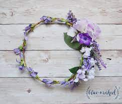 Flower Crown Lavender Flower Crown Wedding Hair Etsy Flower Crown Wedding Wedding Hair Flower Crown Wedding Crown