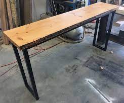 Recycled Oregon Industrial Hall Console Table With Black Metal Legs Diy Console Table Wood Console Table Console Table