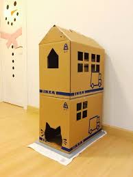 Cat House From Ikea Cardboard Box How To Make A Dog House With Cardboard How To Build An Insulated Dog House How To Ma Katzen Haus Katzenhaus Katzen Zeug