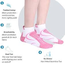 Facool Women's Running Socks 3/4/6 Pairs Athletic Cushion Hiking Camping  Walking Ankle Socks, 3Pairs Rose White&Red, M : Amazon.se: Fashion