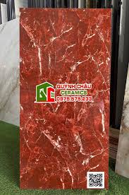 Gạch đỏ vân trắng 60x120 bóng đẹp | Gạch trung quốc 600x1200 vân đá marble  đỏ trắng ốp lát