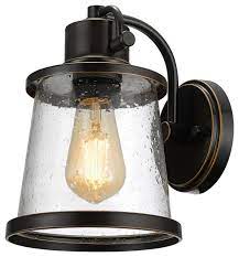 Hardware & bekleidung für draußen. Charlie 1 Light Oil Rubbed Bronze Led Outdoor Wall Mount Sconce Industrial Outdoor Wall Lights And Sconces By Globe Electric Houzz