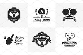 Set Of Vintage Table Tennis Logos And Badges Collection Of The Ping Pong Championship Labels Table Tennis Ping Pong Vintage Table