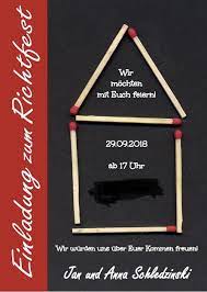 Aufs wandern, tanzen, schlittschuh gleiten. Richtfest Hausbau Im Spargelland