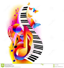 Colorful 3d Music Notes With Piano Keyboard And Butterfly Stock Vector Illustration Of Illustration Organ Music Notes Art Music Illustration Music Painting