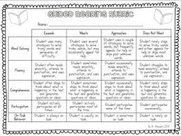 Free Guided Reading Assessment Rubric Reading Rubric Guided Reading Reading Assessment