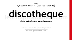 A public dance hall for dancing to recorded popular music. How To Pronounce Discotheque English Pronunciation Youtube