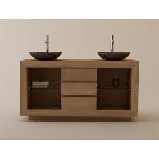 Profitez de l'offre la plus large en belgique. Meuble Salle De Bain Bois Teck Double Vasque 3 Tiroirs Sumbawa 140cm