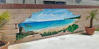 Wallpapers are sticked with glue. 21 Swimming Pool Wall Mural Ideas Beach Wall Murals Backyard Mural Backyard Wall Murals