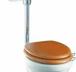 WC BURLINGTON avec levier de réservoir en céramique Taille basse 520 -  Abattant frein de chute Chêne