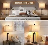 25.5'' Nightstand Table Lamps for Bedrooms Set of 2, Bedside ...