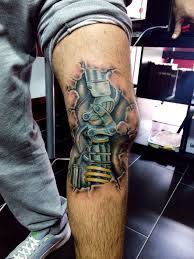 Bodyskinart Knee Tattoo Knee Tattoo Design Biomechanical Tattoo