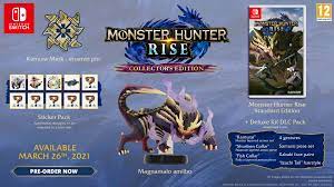 Monster hunter rise deluxe ediition preorder for $69.99. Buy Monster Hunter Rise Collector S Edition With Pre Order Bonus Steelbook And Keyring On Switch Game