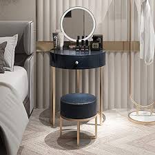 Totovy Light Luxury Dressing Table Small Simple Net Red Bedroom Post Modern Style Bedside Table Integrated In 2020 Bedroom Red Bedside Dressing Table Led Makeup Mirror