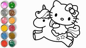 Maybe you would like to learn more about one of these? Hello Kitty Riding On A Unicorn Drawing Drawing Coloring Pages For Kids Youtube