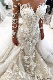 2019 Detachable Train Long Sleeves Scoop Mermaid Wedding Dresses With Applique Tulle Us 459 00 Bvppdy72h98 Dresses Vip In 2020 Long Sleeve Mermaid Wedding Dress Long Sleeve Bridal Gown Wedding Dress Long Sleeve