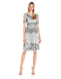 Adrianna Papell Women S Beaded Fit And Flare Cocktail Dress With Sleeves Visit Th Fit And Flare Cocktail Dress Cocktail Dresses With Sleeves Junior Dresses