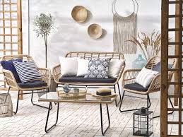 Salon de jardin (résine tressée, aluminium.), bain de soleil, transat, tonnelle, redécorez votre extérieur avec du mobilier de jardin design et confortable ! Salon De Jardin 4 Places En Rotin Beige Minori Beliani Fr