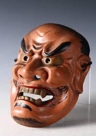 etsy のvintage japanese porcelain noh small mask nio buddhism mask plaque ショップ名 bronzemuseumjapan 能面 ビンテージ マスク