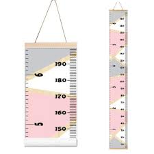 Miaro Kids Growth Chart Wood Frame Fabric Canvas Height