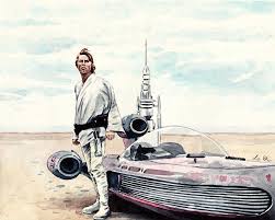 Luke skywalker is a minifigure from the star wars line. Luke Skywalker On Tatooine Star Wars A New Hope Painting By Laura Row