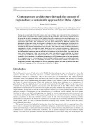 Contemporary artists work in a globally influenced, culturally diverse, and technologically advancing world. Pdf Contemporary Architecture Through The Concept Of Regionalism A Sustainable Approach For Doha Qatar