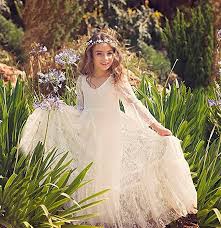 Fancy Long Sleeves First Communion Dress 0 12 Year Old White Size 8 Girls White Lace Dress Flower Girl Dresses Boho First Communion Dresses