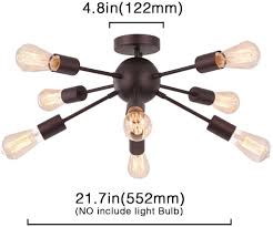 Oil Rubbed Bronze Ceiling Light Flush Mount 8 Light Sockets Mid Century For Bedroom Living Room Kitchen Hallway Lamp Chandeliers Aliexpress