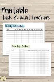 Free Printable Task And Habit Trackers Daily Habit Tracker For Healthy Lifestyle Housekeepin Habit Tracker Printable Habit Tracker Planner Inserts Printable