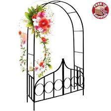 This trellis arch is a gothic designed arch with two finial tops. Garden Structures Shade Equipment Tall Garden Arch Heavy Duty Pergola Metal Trellis Outside High Patio Iron Decor Garden Patio Coccinelli De