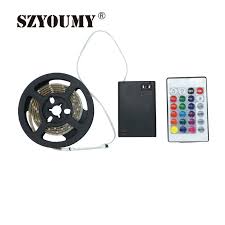 Szyoumy Rgb Led Light Strip Battery Powered Rgb Remote Controller 24 Key Controller Battery Box Smd 3528 Ip65 Waterproof Led Light Strip Battery Smd 3528rgb Led Light Strip Aliexpress