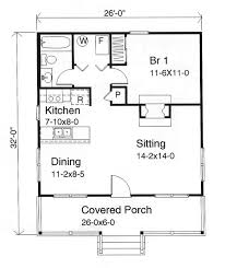 One Story Style House Plan 49119 With 1 Bed 1 Bath Tiny House Floor Plans Guest House Plans Cottage Style House Plans
