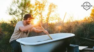 Relax, recharge & indulge in a bespoke, sustainable outdoor bath of your very own. Wood Fired Off Grid Outdoor Bath Tub Youtube