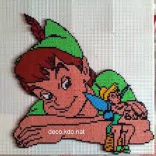 Deco Kdo Nat Perles Hama Peter Pan Et Clochette Perles Hama Hama Beads Disney Motifs De Broderie