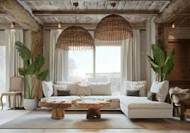 Natural Living Room Woven Lampshades Boho Living Room Decor Tropical Living Room Rustic Living Room