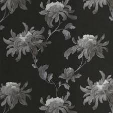 Graham Brown 56 Sq Ft Fabulous Black Wallpaper 31 160 The Home Depot Black And Grey Wallpaper Botanical Wallpaper Floral Wallpaper