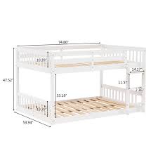 Perfetto per ogni tipo di camera, clicvk è un sistema salvaspazio che comprende due letti singoli a castello. Bambini Letto A Castello Corto In Legno Di Pino Letto Verticale Testa 47 5 H Design Sicuro Bianco Pieno Doppio E Facile Assemblaggio Us Stock Mobili Per Bambini