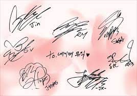 Bts Autographs Bts Bts Signatures Bts Army