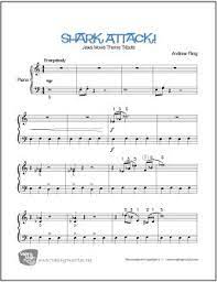 Shark Attack Easy Piano Sheet Music Digital Print From Makingmusicfun Net Jaws Movie Theme Tribute Pianolesso Sheet Music Piano Lessons Blues Piano