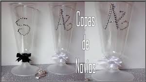 Copas para brindis de novios, decoradas. Copa Decorada By Diy Bodil
