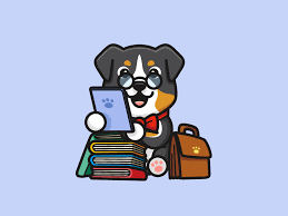 Extra Pose Teacher Cute Illustration Funny Cartoon Characters Dog Illustration