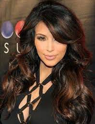 Dark Brown Hair With Copper Highlights Dark Brown Almost Black With Milk Chocolate Highlights Is Kardashian Hair Color Hair Styles Kim Kardashian Hair