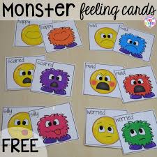 Free Monster Feeling Cards Games For Preschool Pre K