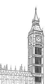 Famous Tourism Destination Big Ben Coloring Page Coloring Sun Big Ben Big Ben Drawing Surreal Artwork