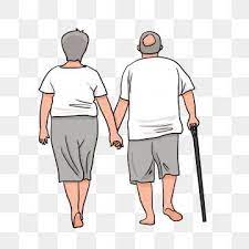 Back View Of The Elderly In Chongyang Festival Old Man Holding Hands Old Man Walking On Crutches Old Couple Walking Back View Old Man Clipart Festival Crutch Old Man Walking Old