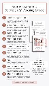 Services And Pricing Guide Template Productive And Free Business Checklist Service Based Business Pricing Guides Templates