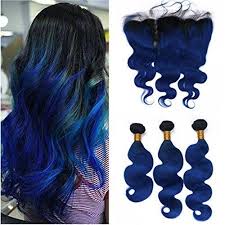 Embrace a two tone aqua vibe using our live electric blue through your locks, finishing the tips with our live purple punk shade. Tony Beauty Hair Black And Dark Blue Two Tone Ombre Virgin Hair Wefts Ninthavenue Europe