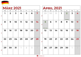 Dieser april 2021 kalender ist hilfreich zum ersehen von z.b. Kalender Marz April 2021 De Kalender Kostenlose Vorlagen Kalender Vorlagen